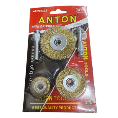 Maestro craft Set Of 5 Assorted Wire Wheel Brushes from B&Q
