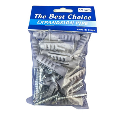 Maestro Craft Plastic Wall Anchors / Wall Plugs 12mmx25Pcs With Screws
