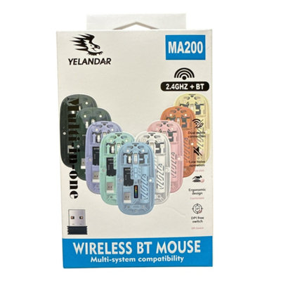 Maestro craft Glass-Look  Wireless  Mouse 1 Pc
