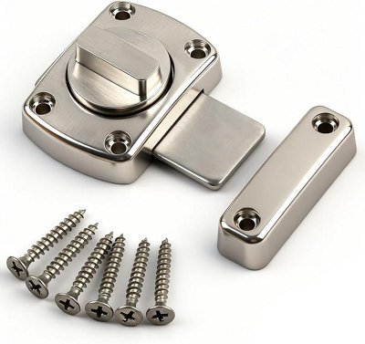 B&Q -  Chrome Door Bolt Bathroom Toilet Door Latch For Securing Internal Doors Rotate Door Lock