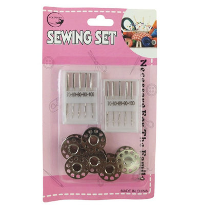 Maestro craft 16 Pcsx Metal Sewing Spools Bobbins Needles Set from B&Q