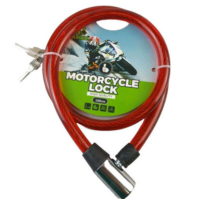 Maestro craft Bike Lock Cable With Keys 100 Cm Heavy Duty Strong Steel Bicycle Security Chain from B&Q