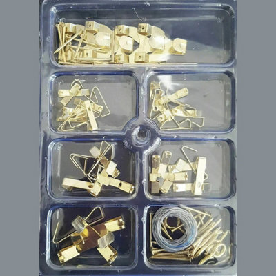 Maestro craft Brass Picture Hooks Wall Pins/wire Photo from B&Q