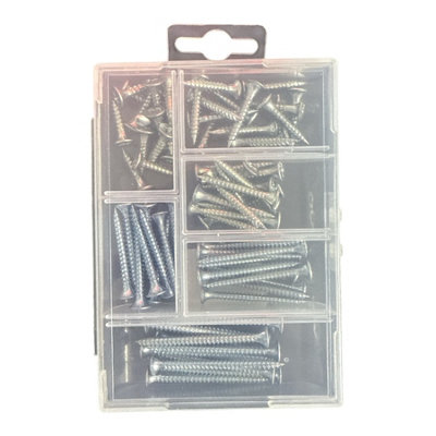 Maestro craft Sliver Flat Head Self Drilling Screw Set Wood Screw Carbon Steel Screw Multiple Sizes from B&Q