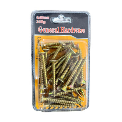 Maestro craft 6 X 50mm Screws / Wood Screws Zinc Plated from B&Q