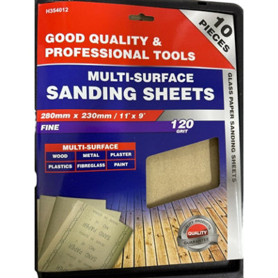 Maestro craft 280mm X 230mm / 11" X 9" Dekton Multi-Surface Sanding Sheets 120 Grit from B&Q