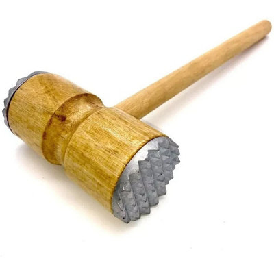 Maestro craft Meat Tenderizer Hammer Wooden Steak Mallet Kitchen Tool Heavy Duty Solid Wood from B&Q