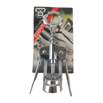 B&Q -  Chrome Corkscrew & Wine Bottle Opener 18Cm