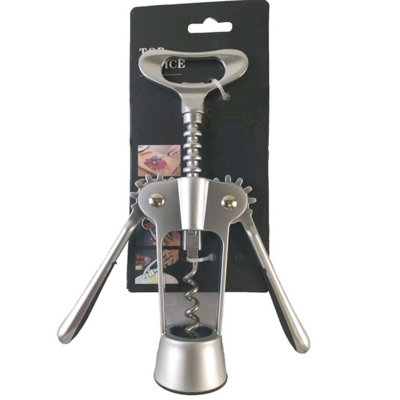 B&Q -  Chrome Corkscrew & Wine Bottle Opener 18Cm