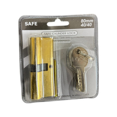 Maestro craft 80mm Cylinder Lock  / High-Security Door Barrel With Keys from B&Q