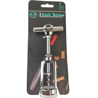 B&Q -  Chrome Corkscrew & Wine Bottle Opener 15Cm