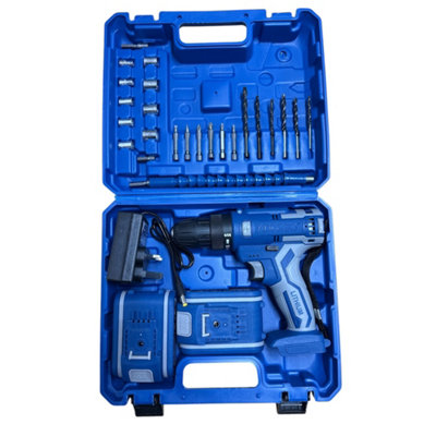Maestro craft Cordless Drill Driver 18V Lithium-Ion, 24Pc Electric Screwdriver Set, Led Work Light, 1500Mah Electric Drill Quick Change Power Dr