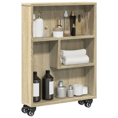 Berkfield Narrow Storage Trolley Sonoma Oak 48X13X68 Cm Engineered Wood from B&Q