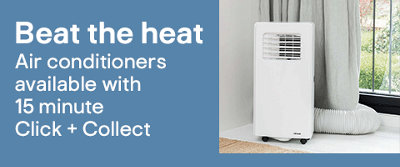 Beat the heat with air conditioners that are available with 15 minute click and collect. Click to air conditioners.