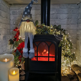 69cm Battery Operated Christmas Gonk Decoration with Dangly legs in Grey