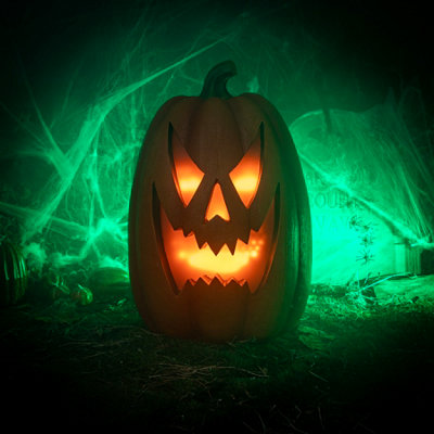 69cm Halloween Pumpkin Ornament with Warm White LED Lights