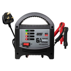 6A 6 Amp 12V Up To 1800cc Car Van Motorcycle Boat Battery Charger