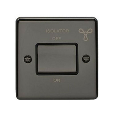 Buy 6A Extractor Fan Isolator Switch BLACK NICKEL & Black Trim 3 Pole