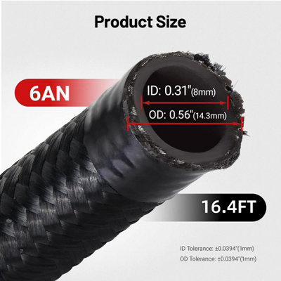 6AN Fuel Line Kit, 6AN Hose Braided Fuel Line Hose Fitting Kit CPE Fuel ...