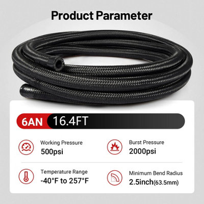 6AN Fuel Line Kit, 6AN Hose Braided Fuel Line Hose Fitting Kit CPE Fuel ...