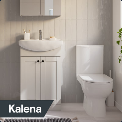 Explore the Kalena matt pebble bathroom furniture range, available in 2 colours.