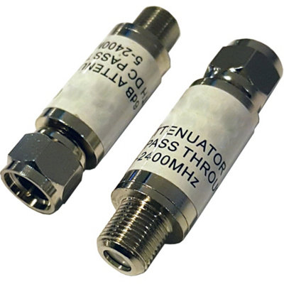 6db F Type Connector In Line Attenuator Adapter Volume Noise Reduction Coaxial