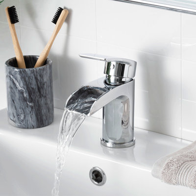 Image of a waterfarll lever basin tap in chrome.