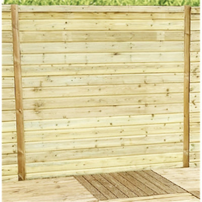 6FT (1.83m x 1.83m) Horizontal Pressure Treated 12mm Tongue & Groove Wooden Garden Fence Panel - 1 Panel (6ft x 6ft) (6x6)