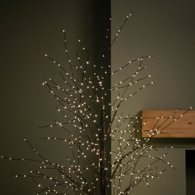 6ft (1.8m) Light up Black Micro Dot Christmas Tree with 1300 Static ...