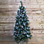 6ft (1.8m) Snowtime Frosted Glacier Pine Snow Tipped Christmas Tree with Pine Cones
