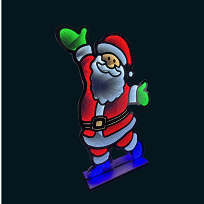 6ft (1.8m) Tall Light up Santa Christmas Infinity Decoration with Multi ...