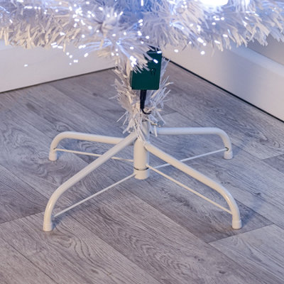 6FT (180cm) White Fibre Optic Tree with White LED Lights and White Fibre Optics - 5