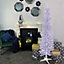 6ft (180cm) White Pencil Pine Christmas Tree with 321 Tips