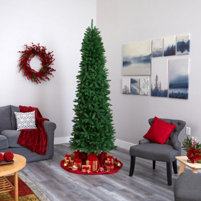 6ft 555 Tips Slim Pre lit Christmas Tree With Metal Stand 170 LED lights Xmas