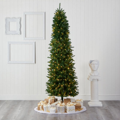 Slim pre lit clearance christmas tree