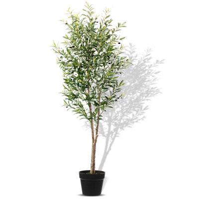 6FT Artificial Olive Tree 180cm Tall Faux Olive Plants Potted Olive ...