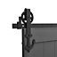 6ft Black Rustic Anchor Shaped Steel Barn Door Track System Sliding Hardware Kit, Load Capacity 100KG