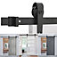 6ft Black Rustic Arrow Shaped Steel Barn Door Track System Sliding Hardware Kit, Load Capacity 100KG