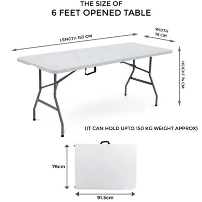 6ft Catering Camping Heavy Duty Folding Trestle Table Picnic Bbq Party