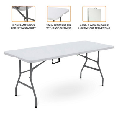6ft Catering Camping Heavy Duty Folding Trestle Table Picnic Bbq Party