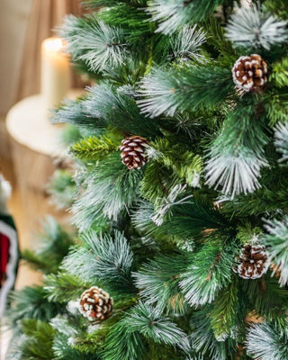 6ft Christmas Artificial Snow Covered Tree with Pinecones - 5