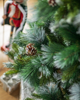6ft Christmas Artificial Snow Covered Tree with Pinecones - 6