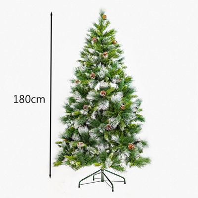 6ft Christmas Artificial Snow Covered Tree with Pinecones - 8