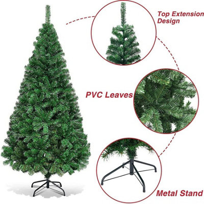 6ft Christmas Tree With 800 Tips & Metal Stand Xmas Decor - 4