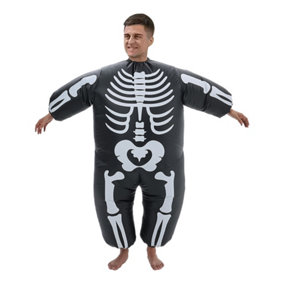 6ft Fancy Dress Up Halloween Skeleton Frame Inflatable Costume for Adult