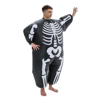6ft Fancy Dress Up Halloween Skeleton Frame Inflatable Costume for Adult