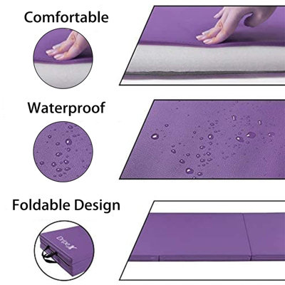6FT Folding Gymnastics Exercise Mat (Purple) - 3