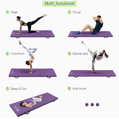 6FT Folding Gymnastics Exercise Mat (Purple) - 6