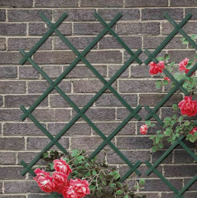 6ft Green Expanding Plastic Garden Trellis Climbing Plant Support Fence ...