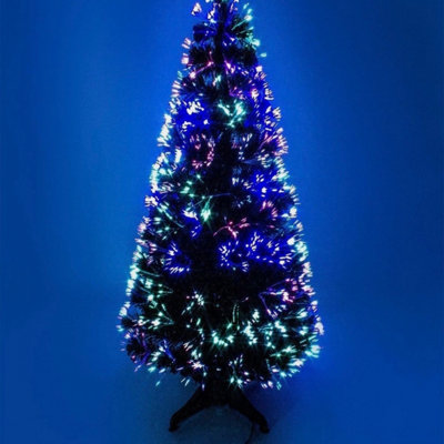 6FT Green Xmas Tree Featuring Color Changing Fibre Optic Lights Ideal ...